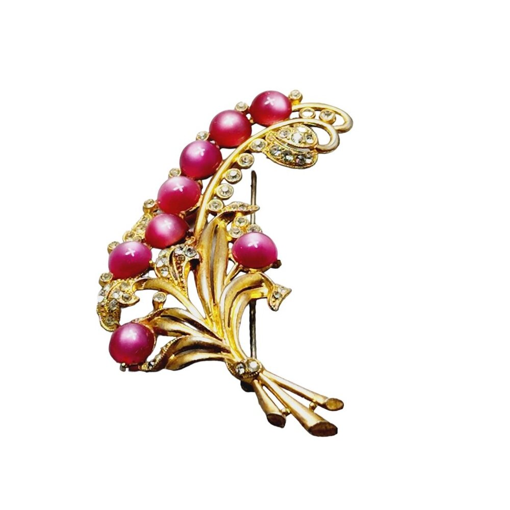 Estate Deco Moonglow Feather Plume Brooch (A1554)